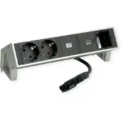Bachmann DESK2 2xSchutzkontakt USB C, USB Charger 30W 1xABD 0,2m GST18 INOX