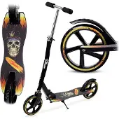 NILS Scooter für Kinder und Erwachsene - Roller Herren mit ABEC7 Lager - Flatbar und Höhenverstellbarer Lenker - Schwarz - HA205