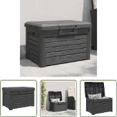The Living Store Outdoor-Kissenbox Anthrazit 73x50,5x46,5 cm Polypropylen