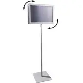 Böttcher-AG Infoständer Classic aus Aluminium, silber, A3, 132 cm Höhe, Hoch- oder Querformat, beidseitig