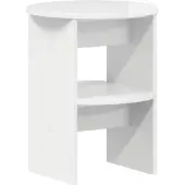 vidaXL Seitenschrank Hochglanz Weiß Ø40 x 50 cm Holzwerkstoff