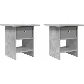 vidaXL Nachttisch 2 Stk. Betongrau 41 x 40 x 45 cm Holzwerkstoff