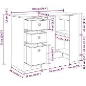 vidaXL Schreibtisch Sonoma-Eiche Holzwerkstoff 100 x 40 x 75 cm