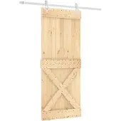 Syfax Schiebetür Natürlich und Weiß 85 x 210 cm Massivkiefer