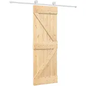 Syfax Schiebetür Natürlich und Weiß 70 x 210 cm Massivkiefer