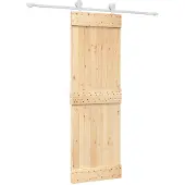 Syfax Schiebetür Natürlich und Weiß 70 x 210 cm Massivkiefer