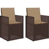 vidaXL Garten Esszimmerstühle 2 Stk. Braun und Taupe PP