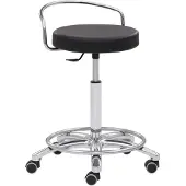 Mayer Sitzmöbel Zeichnenhocker mit verchromter Rückenlehne Höhenverstellbar Schwarz 1253 640 x 550 x 550 mm