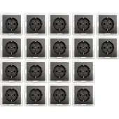 McPower Schutzkontakt-Steckdose Flair 250V/16A Einsteckschutz 18er-Pack