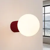 Sollux ORBI Wandlampe dunkelrot Glas/Metall Ø 12cm IP44 G9 - , ORBI, dimmbar, Rot, für Badezimmer, Aluminium