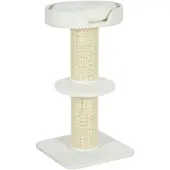 Dopwii Katzenbaum 91cm Spielbaum mit Katzenbett, Plattform Wolle Creme