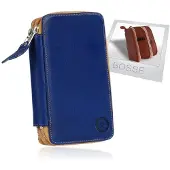 Markenlos Federmäppchen, Echtleder, Farbe: blau