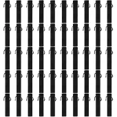 Markenlos 50 schwarze Samt-Federmäppchen, inklusive eines Halters für einen Stift.