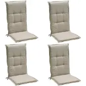 GO-DE Gartenstuhlauflagen - Creme - Hochlehner - mit Stehsaum - 4er Set