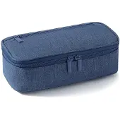 Markenlos Federmäppchen, 5 Fächer, große Größe, blau
