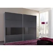 Wimex Schwebetürenschrank Kleiderschrank Bramfeld graphit schwarzglas 270cm