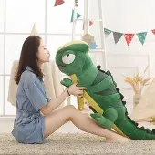 Tinisu Chamäleon XXL Kuscheltier 100 cm – Weiches Plüsch Stofftier & Kissen