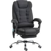Dopwii Bürostuhl mit Massagefunktion, Ergonomischer Schreibtischstuhl mit Liege- & Wärmefunktion, höhenverstellbar, Schwarz