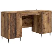 vidaXL Schreibtisch mit Regal Altholz 142,5 x 50 x 75 cm Holzwerkstoff