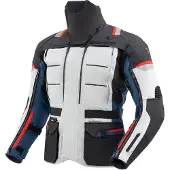 Rebelhorn Cubby 5 wasserdichte Motorrad Textiljacke, grau/blau/rot, M
