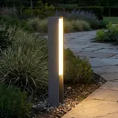 LUCANDE Teerk LED-Sockelleuchte, anthrazit, IP65, Höhe 50 cm - , Teerk, Schwarz, für Terrasse, Aluminium, Modern