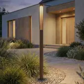 LINDBY LED Wegeleuchte Fjorya , braun / rost, Aluminium, Modern, LED Außenleuchte