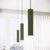Sollux ALORA Hängeleuchte, olivgrün, Ø 8 cm, Metall, GU10 - , ALORA, dimmbar, Grün, für Wohnzimmer, Aluminium
