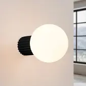 Sollux ORBI Wandlampe, schwarz Glas/Metall Ø 12 cm IP44 G9 - , ORBI, dimmbar, Schwarz, für Badezimmer, Aluminium