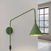 Sollux LYS Wandlampe, olivgrün, Ø 14 cm Metall Stecker E14 - , LYS, Grün, für Wohnzimmer, Metall, Skandinavisch