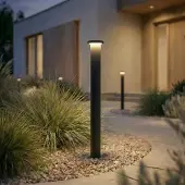 LINDBY Cirel LED-Wegeleuchte, schwarz, IP65, 65 cm, Aluminium - , Cirel, Schwarz, für Terrasse, Aluminium, Modern