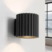 Sollux RIBLA Wandleuchte, schwarz, Ø 10 cm, Metall, G9 - , RIBLA, dimmbar, Schwarz, für Wohnzimmer, Aluminium