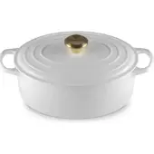 Le Creuset Cocotte oval Evo 29 cm white with gold handle