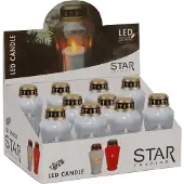 Star Trading LED Grabkerze Weiss BxHxT 8.5x15.5x7.5cm