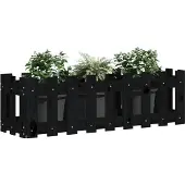vidaXL Hochbeet Latten-Design Schwarz 100x30x30 cm Massivholz Kiefer