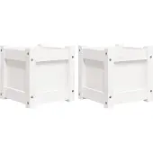 vidaXL Pflanzkübel 2 Stk. Weiss Massivholz Kiefer,Farbe