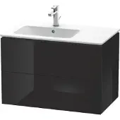 Duravit Waschtischunterbau L-CUBE 550x820x481mm Be links schwarz hochglanz
