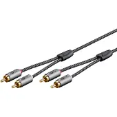 Goobay Stereo-Cinchkabel, 1 m, Sharkskin Grey
