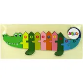 Leantoys IMPORT Holzkrokodil Puzzle Set Zahlen