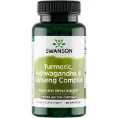 Swanson Health Kurkuma, Ashwagandha & Ginseng Komplex 60 St