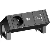 Bachmann DESK2 1x Schutzkontakt 1x USB-Charger , schwarz
