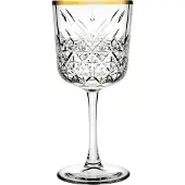 Pasabahce Satz von 4 Kelchen Timeless Goldrand Glas, Transparent, Cl 33