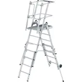 MUNK Günzburger Steigtechnik Plattformleiter FlexxStep 5 Sprossen mit Teleskopaufsatz 2 Sprossen - 052535