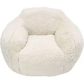 Frank Flechtwaren Kuschelsessel Flauschig Felloptik, Loungesessel Wohnzimmer 110 x 100 x 70 cm, Formstabil, Rutschhemmend, Belastbar bis 110 kg, Relaxsessel Vakuumverpa