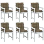 vidaXL Niedriglehner-Auflagen 6 Stk. Melange Taupe 100x50x7 cm Stoff