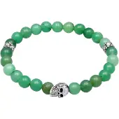 KUZZOI Armband 925 Sterling Silber Totenkopf in Hellgrün | Gr.: 19 cm