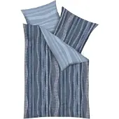 Kaeppel Mako-Satin Bettwäsche Curvy 135x200 cm + 80x80 cm blau