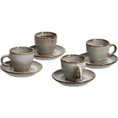 Zeller Espressotasse, (Set, 8 tlg., 4 Tassen und 4 Untertassen), spülmaschinengeeignet, 8-teilig (4 Tassen, 4 Untertassen)