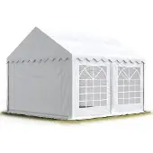 TOOLPORT Partyzelt Festzelt 4x4 m Garten-Pavillon PVC Plane 700 N in weiß Wasserdicht