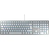 Cherry KC 6000 SLIM FOR MAC, Volle Größe (100%), Kabelgebunden, USB, QWERTY, Silber
