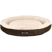 OEM Hundematratze, Tierbettkissen, Katzenmatratze, Hundeplatz, Durchmesser 75 cm, Braunfarbenfell